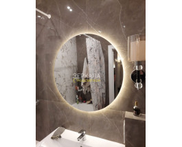 Круглое зеркало с парящей подсветкой для ванной комнаты Мун 60 см
